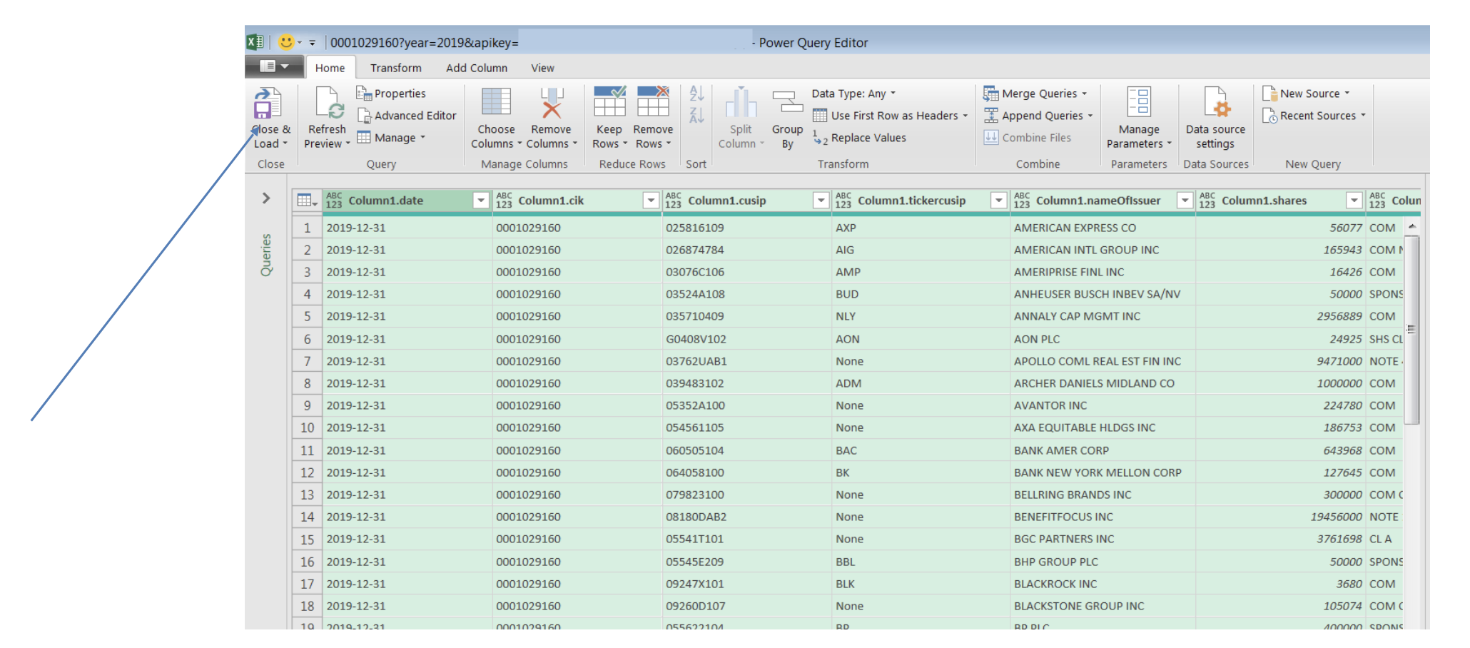 Excel fmpcloud api