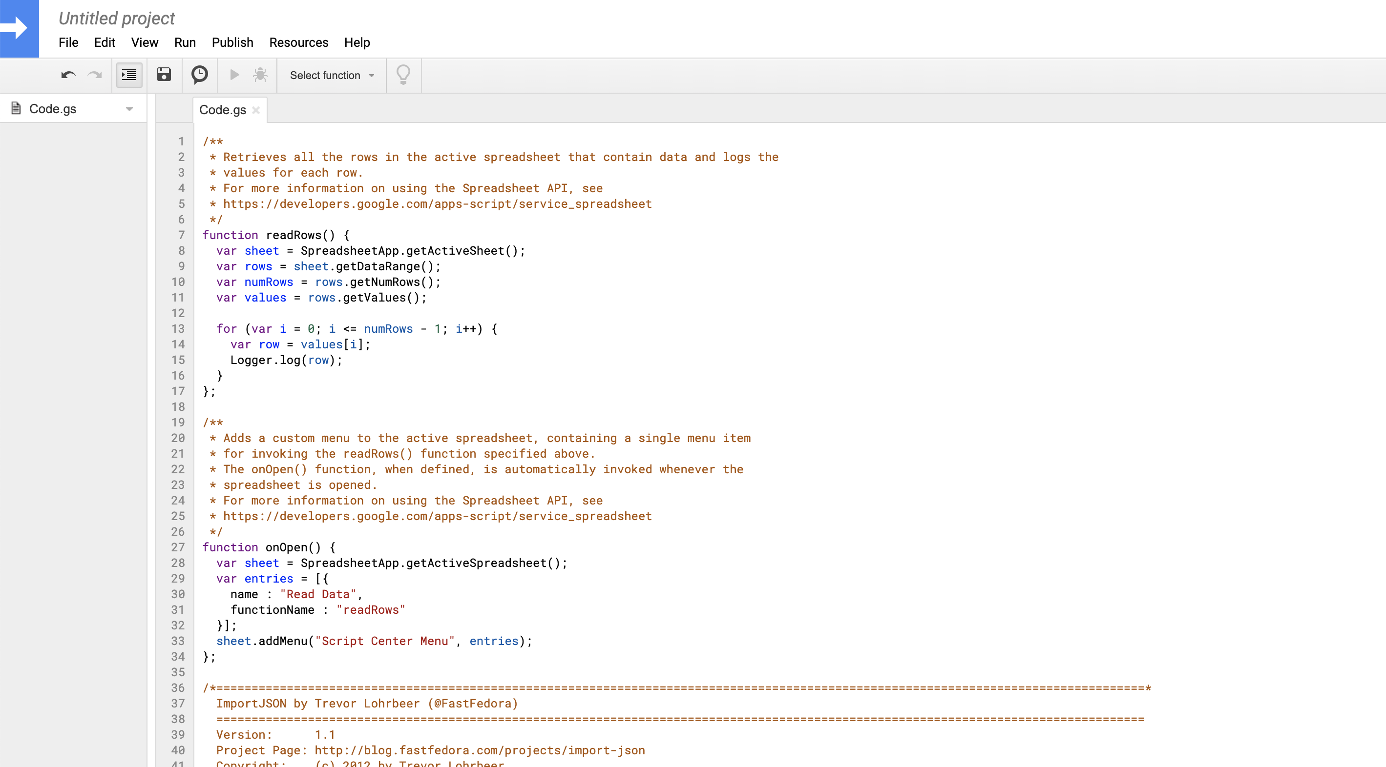 Google Sheets inetgration financial API